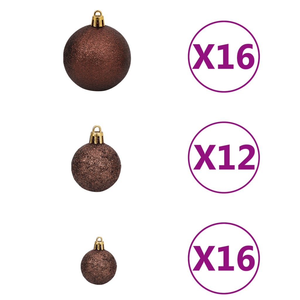 100 Piece Christmas Ball Set 1.2/1.6/2.4 Brown/Bronze/Gold