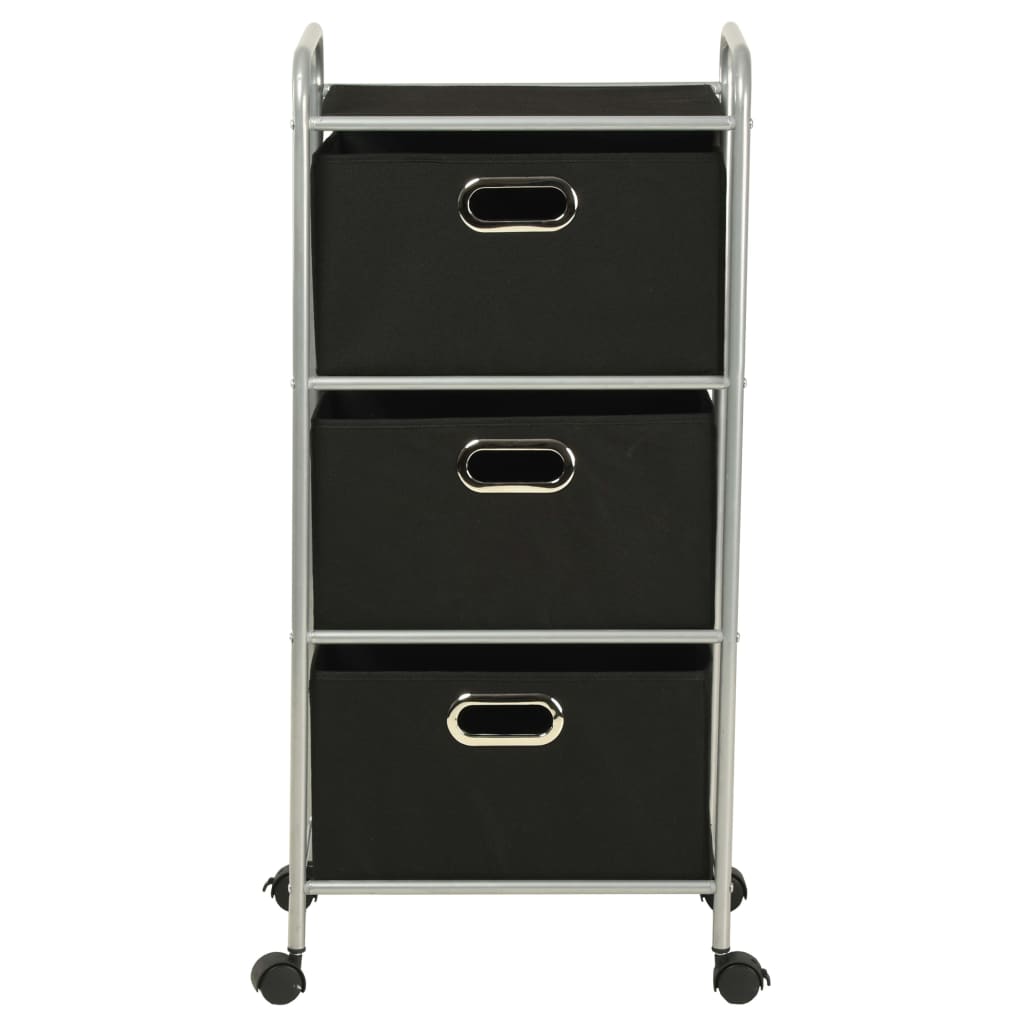 Shelving Unit with 3 Storage Boxes Steel and Non-woven Fabric