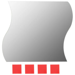Eight 7.9x7.9-inch frameless wave glass wall mirrors with interlocking shapes.