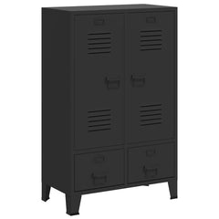 Wardrobe Black Sheet Metal Medium Adjustable Shelves