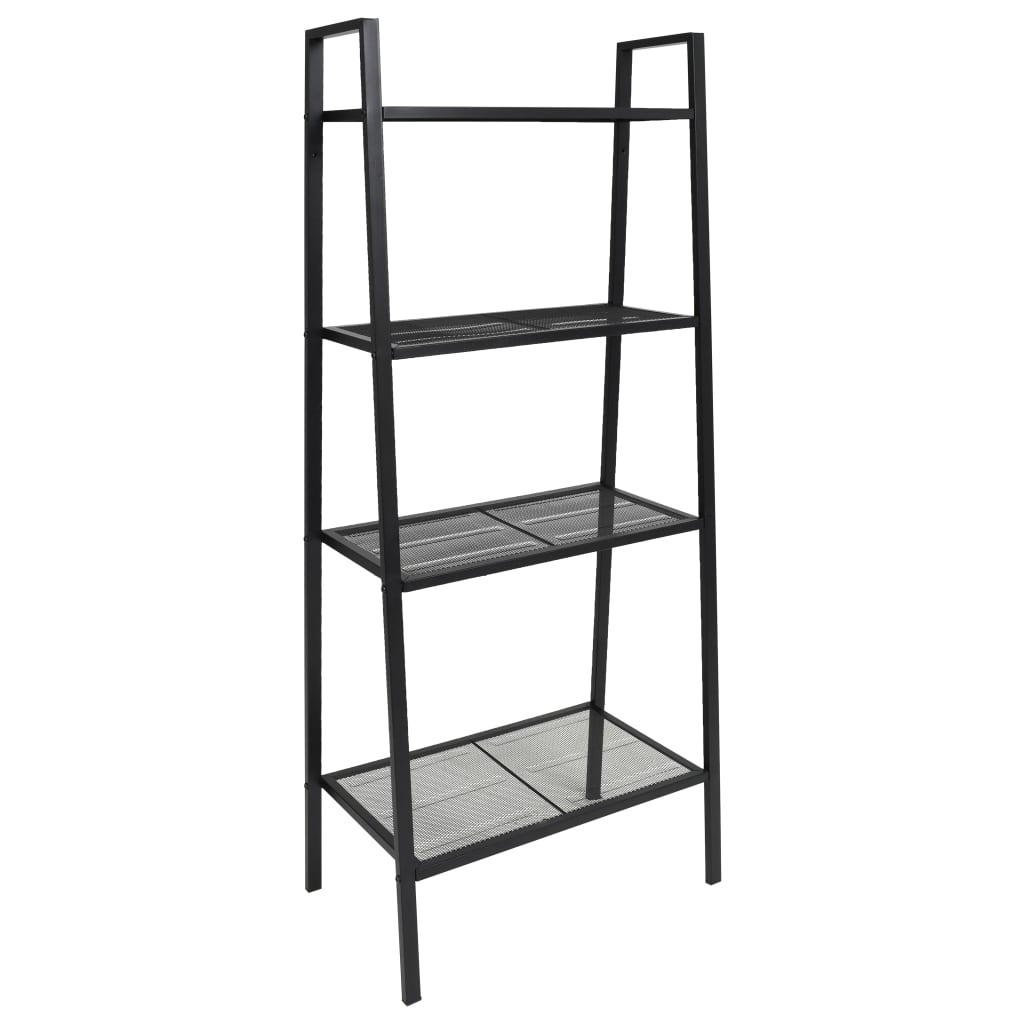 Display Shelf Black Metal Compact Display Shelf Rectangular