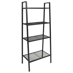 Display Shelf Black Metal Compact Display Shelf Rectangular