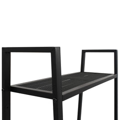 Display Shelf Black Metal Compact Display Shelf Rectangular