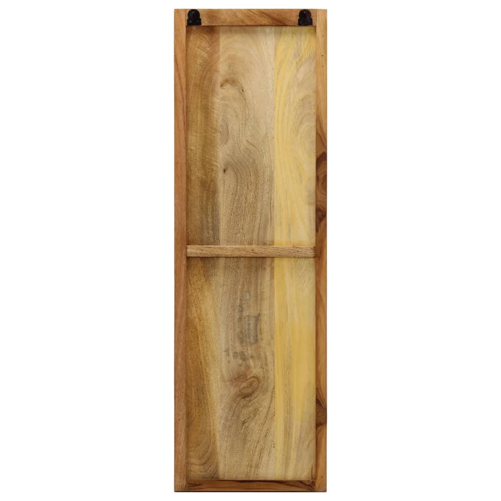 Set of two wall-mounted mango wood coat racks, each with six hooks.