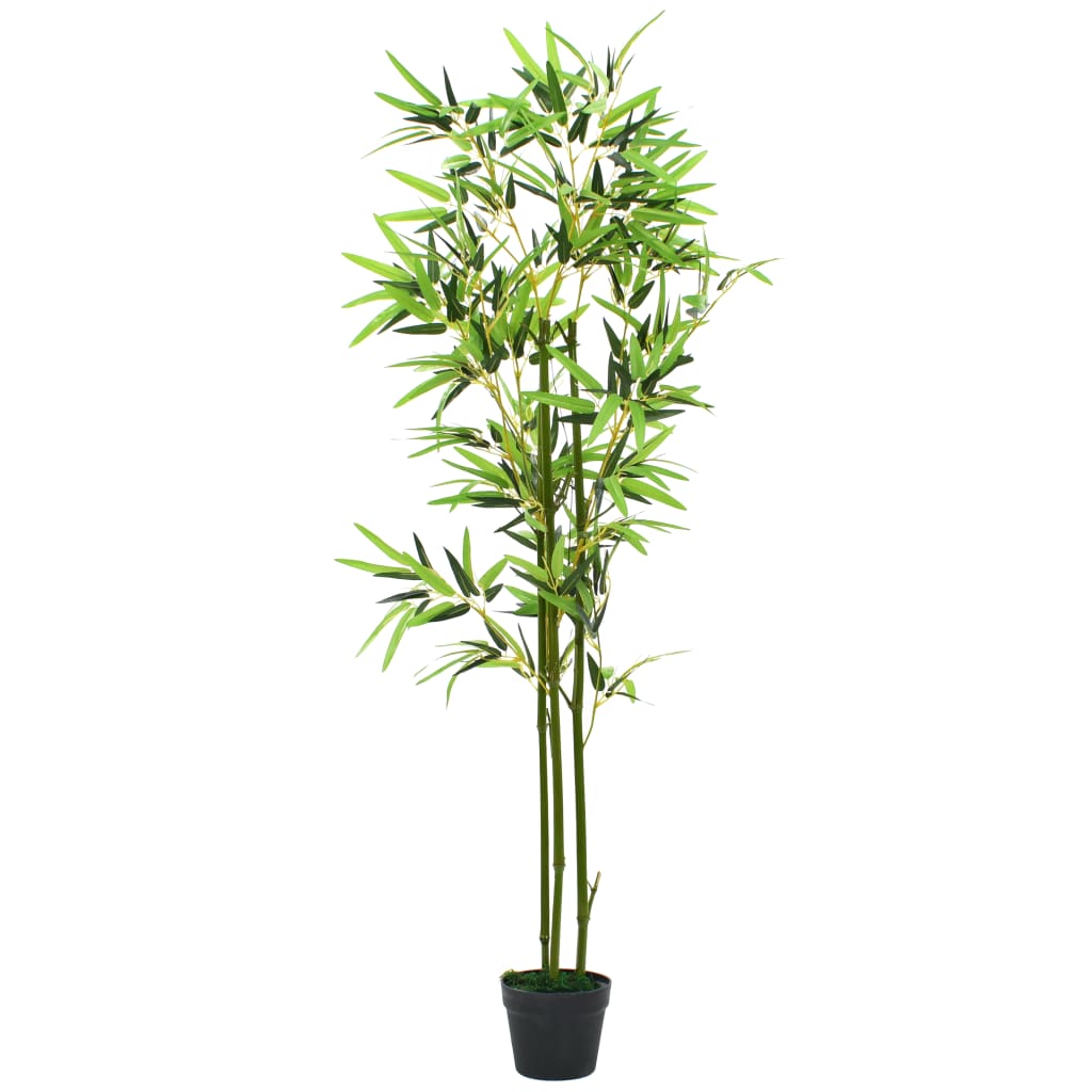 A 59-inch artificial bamboo plant in green with a black plastic pot.