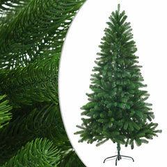 5ft green artificial Christmas tree with lifelike PE needles and a stable metal stand.