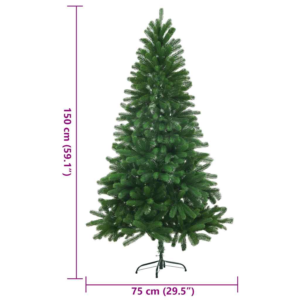 5ft green artificial Christmas tree with lifelike PE needles and a stable metal stand.
