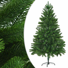 7ft artificial Christmas tree with lifelike green PE needles and a metal stand.