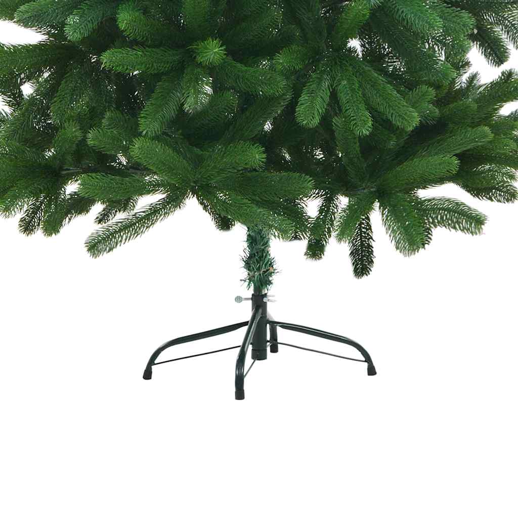 A 7ft faux Christmas tree with lifelike green PE needles on a sturdy metal stand.