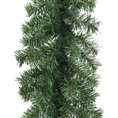 Green 16 ft PVC Christmas garland with 450 dense branches for indoor or outdoor use