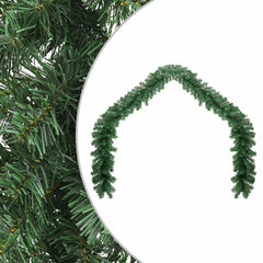 Green PVC Christmas garland with 1800 branches, 65.6ft long, for indoor and outdoor use.