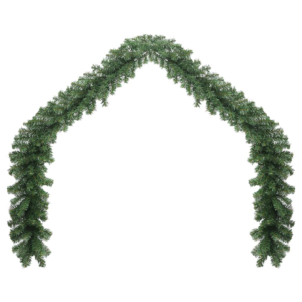 Green PVC Christmas garland arched in a doorway shape with dense branches.