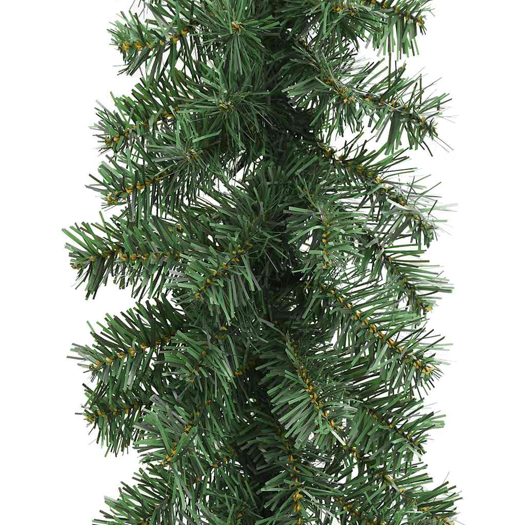 Green PVC Christmas garland with 1800 lifelike branches, 65.6 feet long.
