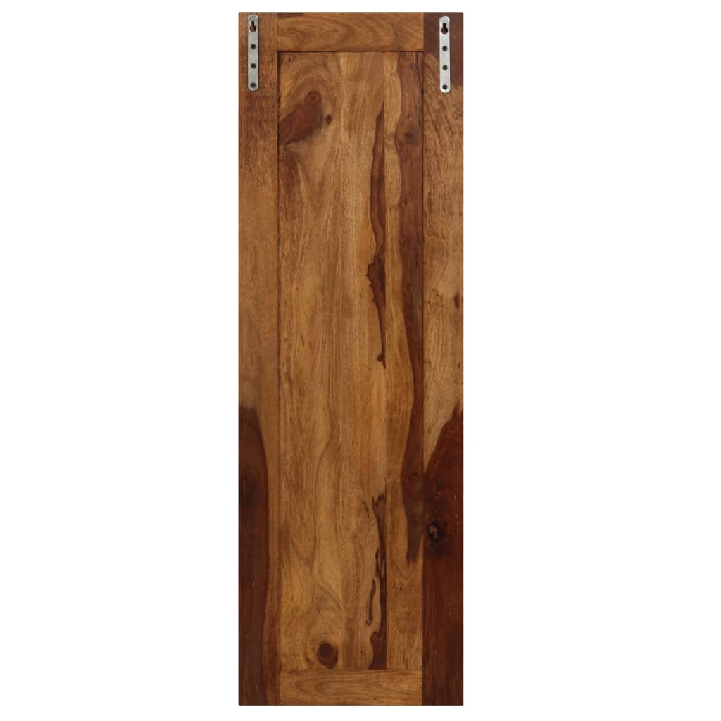 Two solid sheesham wood coat racks, each with four hooks and wall-mounting brackets.