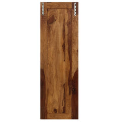 Two solid sheesham wood coat racks, each with four hooks and wall-mounting brackets.