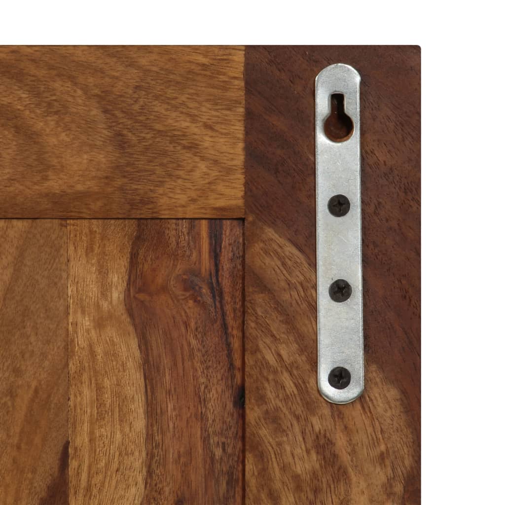Two solid sheesham wood coat racks, each with four hooks and wall-mount hardware.