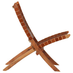 Chair Brown Real goat leather, Solid acacia wood Standard size