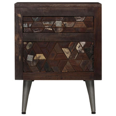 Bedside Cabinet Multicolor Solid reclaimed wood and steel