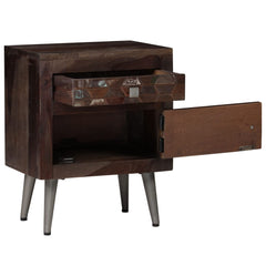 Bedside Cabinet Multicolor Solid reclaimed wood and steel