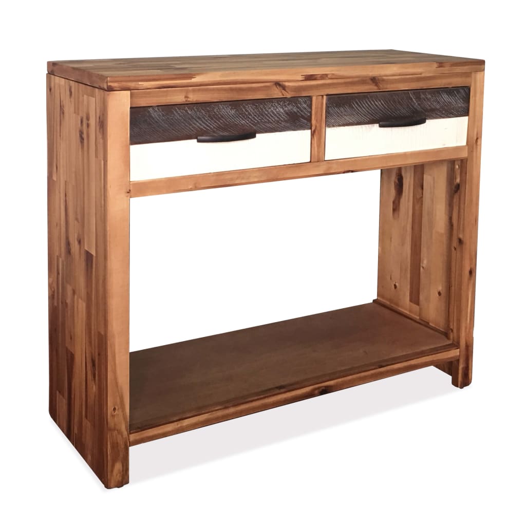 Console Table Natural Wood Solid Acacia Wood Medium Console Table – Bostome