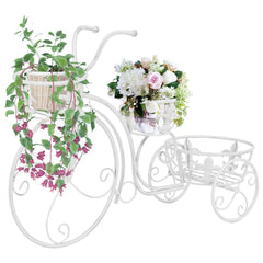 Plant Stand Antique white Metal Medium Decorative Inlays