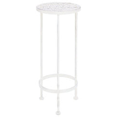 Plant Stand Antique White Metal Medium Stackable Plant Stand