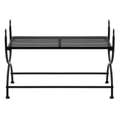 Bench Black Metal Medium Decorative Inlays Bench Rectangular