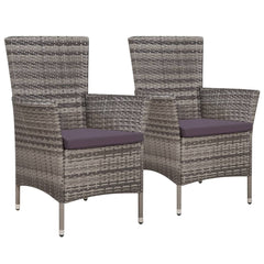Dining Chair Set of 2 Gray and dark gray
