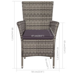 Dining Chair Set of 2 Gray and dark gray