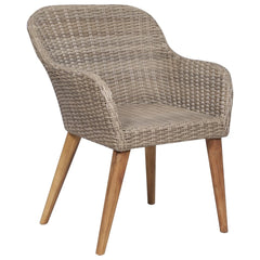 Outdoor Chair Set of 2 Brown PE Rattan Medium Removable Covers