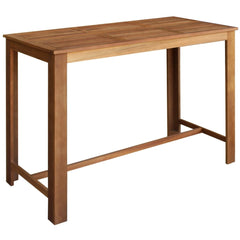 Bar Table And Stool Brown Solid acacia wood Large Footrest