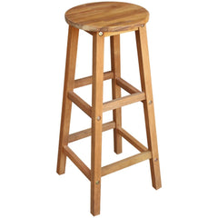 Bar Table And Stool Brown Solid acacia wood Large Footrest