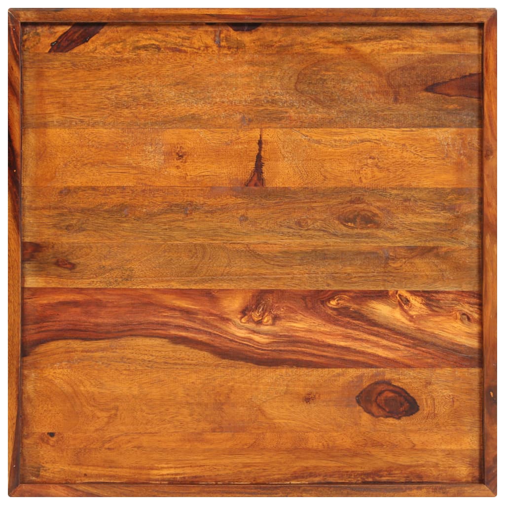 Square serving tray made of solid Sheesham wood with natural grain finish.