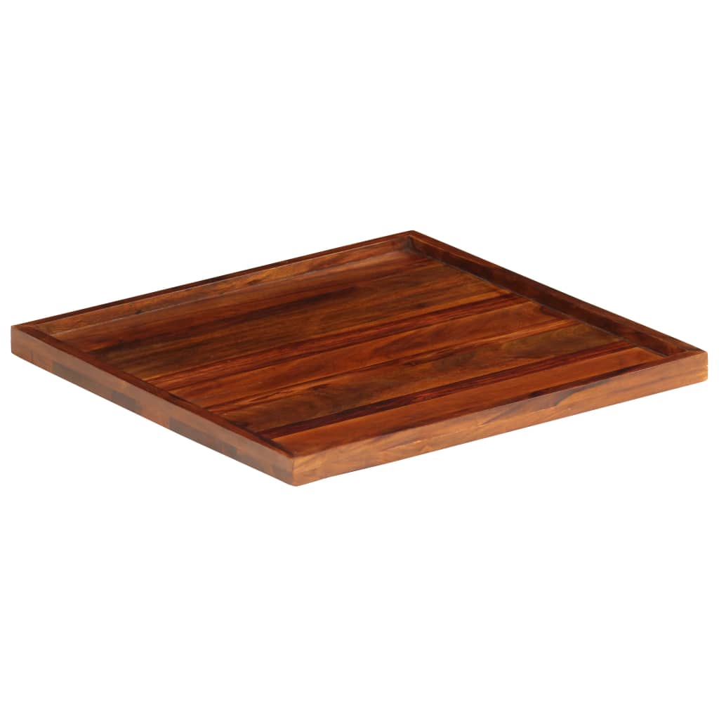 Bostome solid Sheesham wood serving tray, 19.7-inch square with natural grain finish.