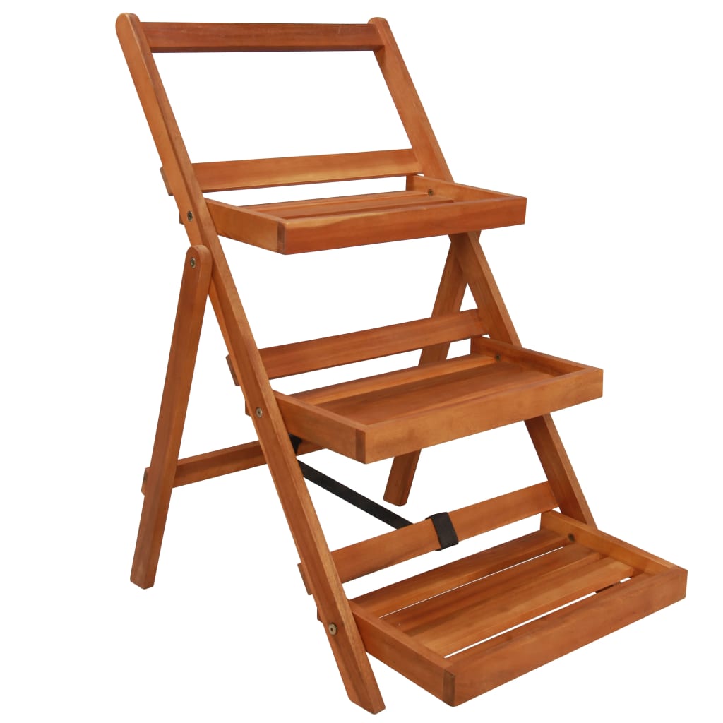 3-Tier Plant Stand 19.7x24.8x31.5 Solid Acacia Wood