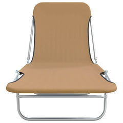 Sunlounger Set of 2 Taupe Powder-coated steel