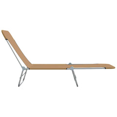 Sunlounger Set of 2 Taupe Powder-coated steel