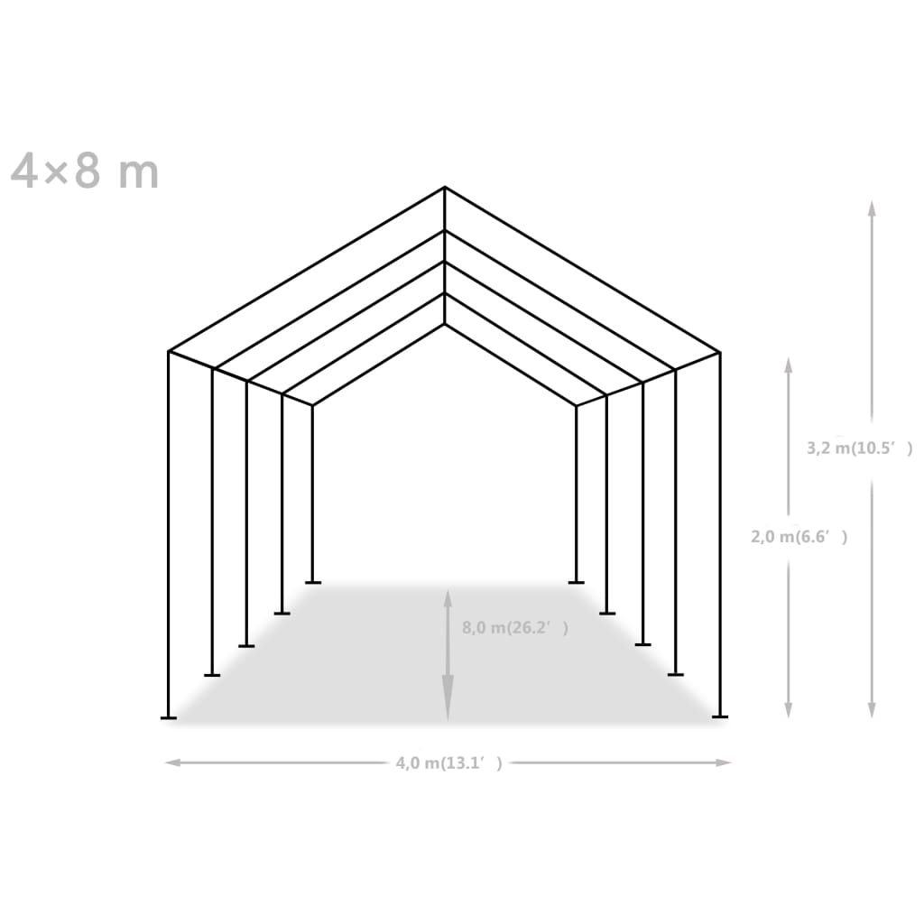 Party Tent PE 13.1'x26.2'Gray