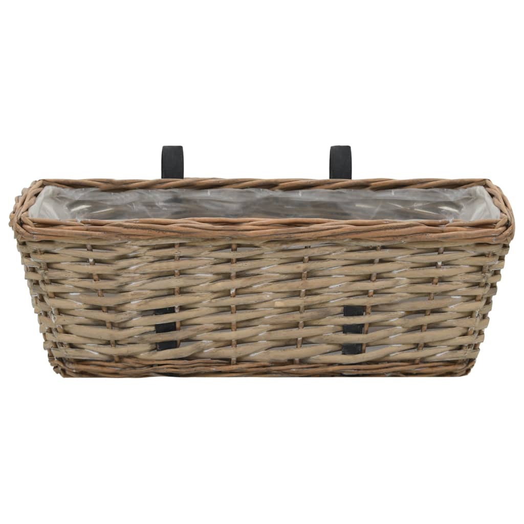 Balcony Planter 2 pcs Wicker with PE Lining 15.7