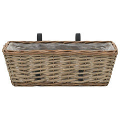 Balcony Planter 2 pcs Wicker with PE Lining 15.7