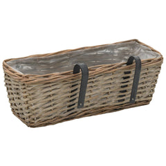 Balcony Planter 2 pcs Wicker with PE Lining 15.7