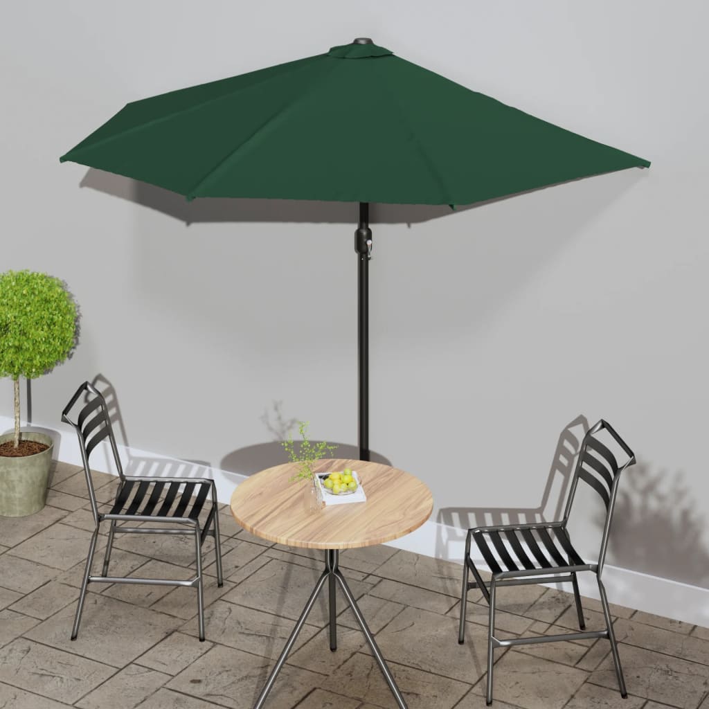 Garden Parasol Green Polyester, Aluminum, Steel