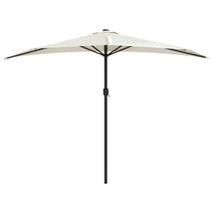 Garden Parasol Sand Polyester, Aluminum, Steel 118.1 x 61.0 in
