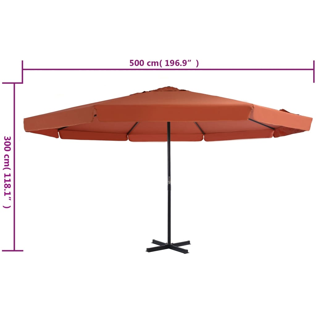 Garden Parasol with Aluminum Pole 196.9 Terracotta