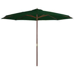 Garden Parasol with Wooden Pole 137.8 Green