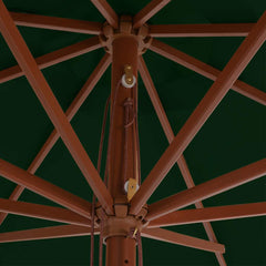 Garden Parasol with Wooden Pole 137.8 Green