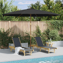 Garden Parasol Anthracite Polyester, Wooden Pole Large