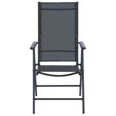 Garden Furniture Set Black Aluminum and Textilene 5 Piece Set