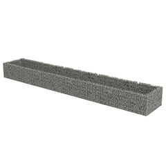 Gabion Raised Bed Silver Galvanized Steel Large