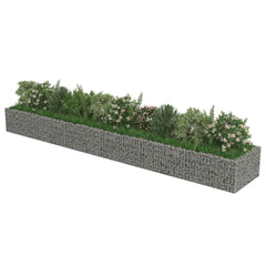 Gabion Raised Bed Silver Galvanized Steel Large